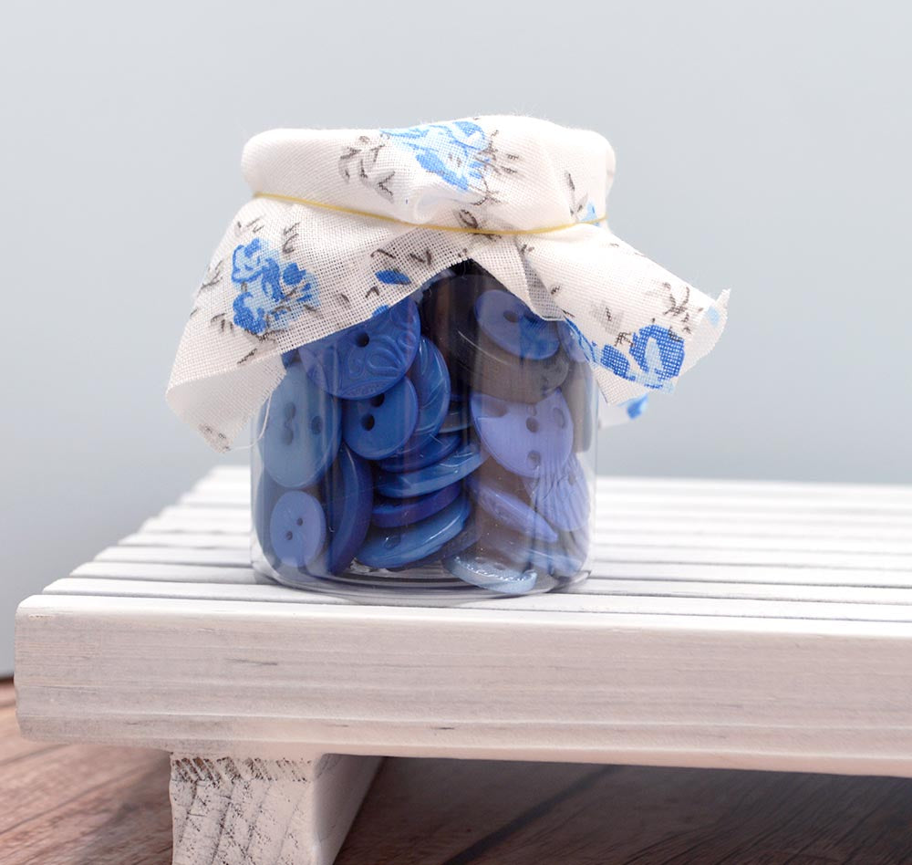 Mini Color Jars in Dark Blue 70 Piece Button Assortment