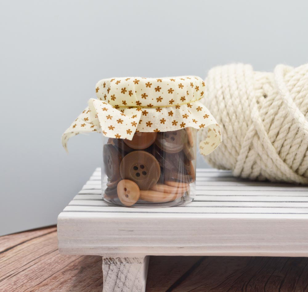 Mini Color Jars in Brown 70 Piece Button Assortment