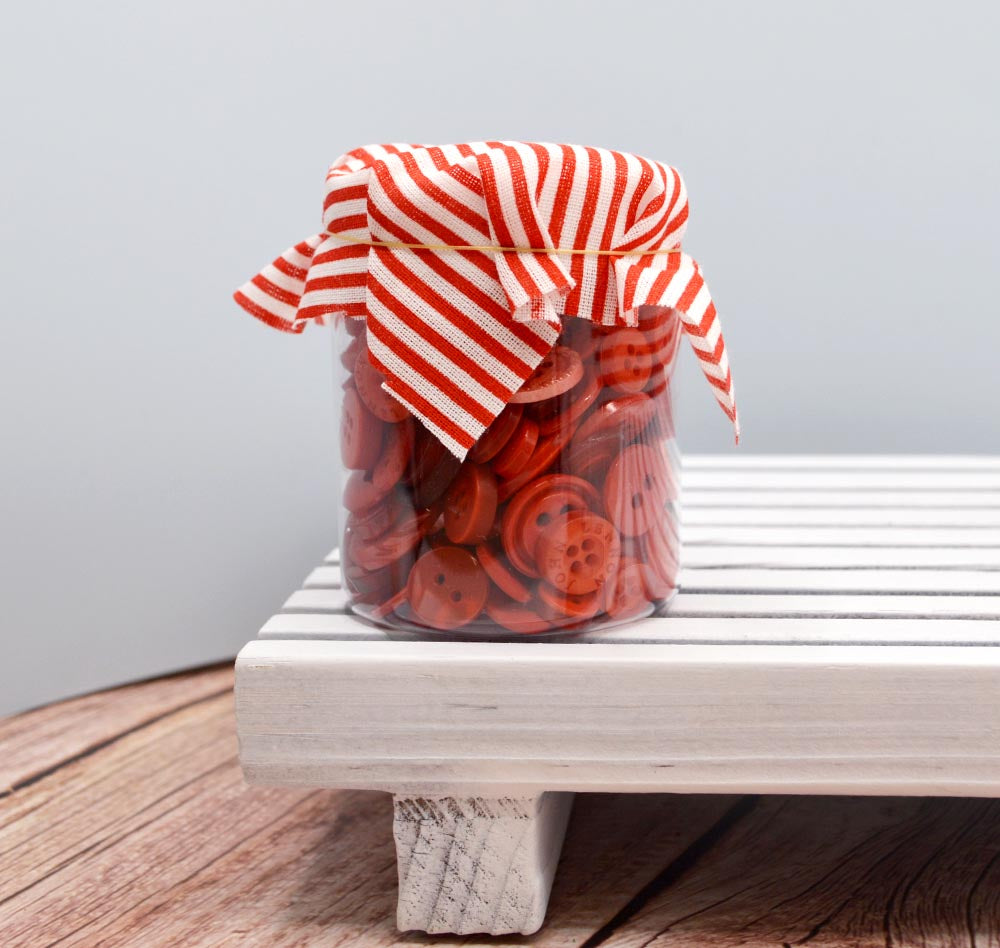 Mini Color Jars in Red 70 Piece Button Assortment