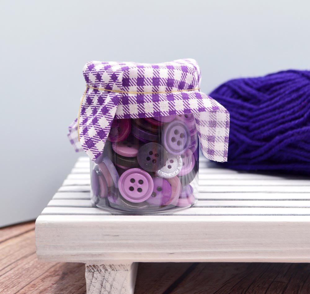 Mini Color Jars in Purple 70 Piece Button Assortment
