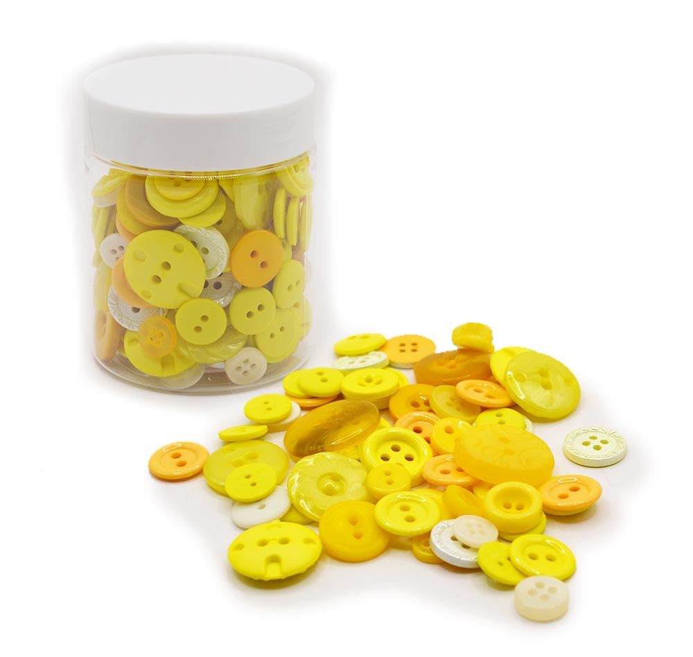 Mini Color Jars in Yellow 70 Piece Button Assortment