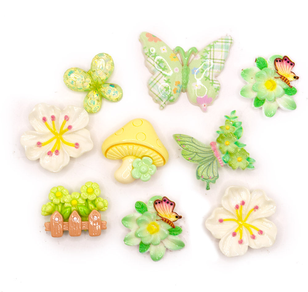 Mint Whisper Butterfly Garden Embellishment Pack