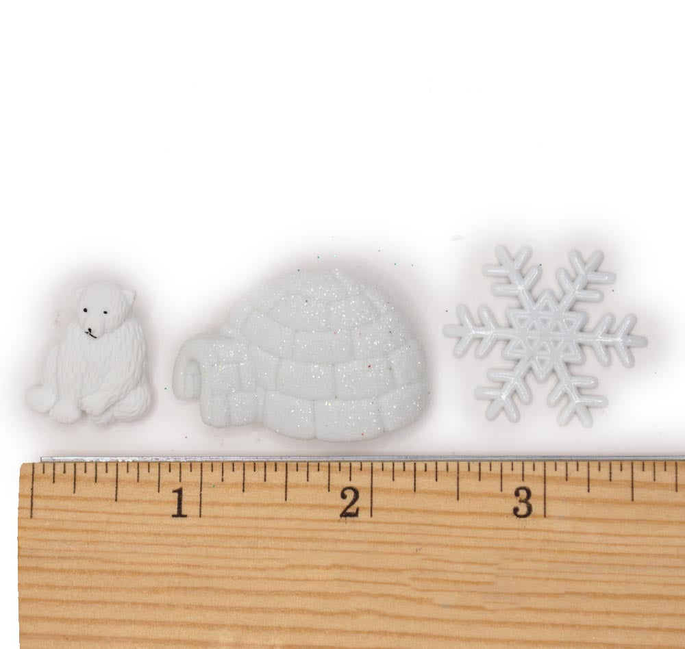 North Pole Fun Bear Igloo Snow Winter Themed Embellishments