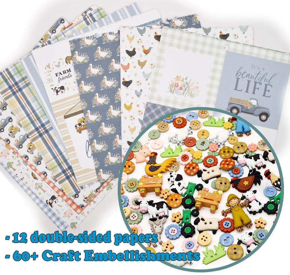 Echo Park Paper X DIU On The Farm Papercraft Bundle