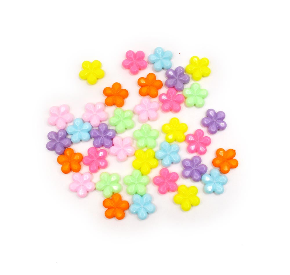 bright color plastic flower beads for crafting