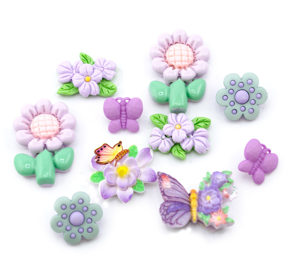 Pastel Petal Butterfly Garden Embellishment Pack