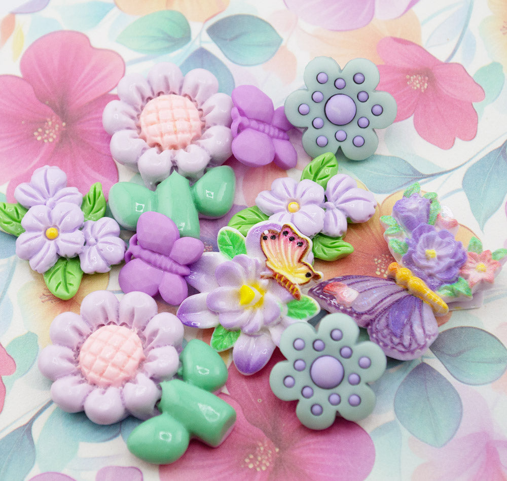 Pastel Petal Butterfly Garden Embellishment Pack