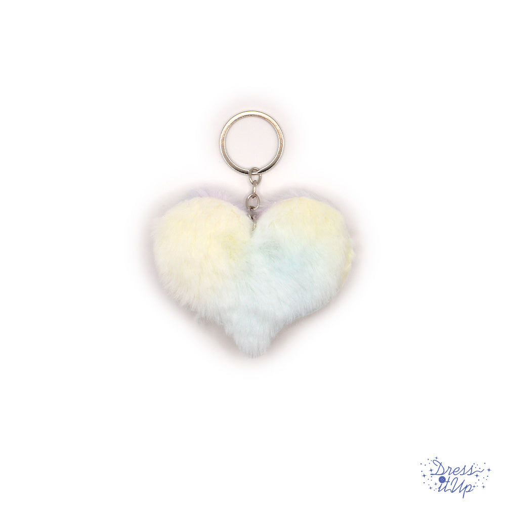 Fluffy pastel heart adds to backpack and keychain projects