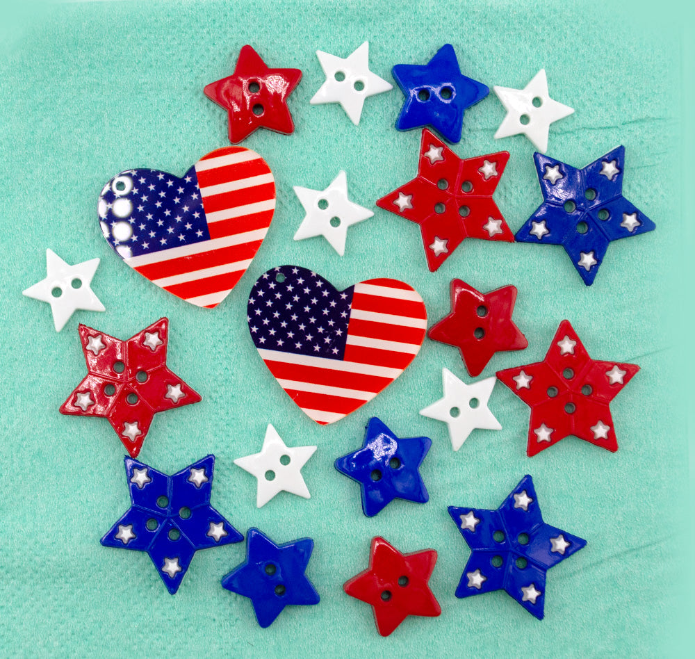 Patriotic Button Frame DIY Assortment