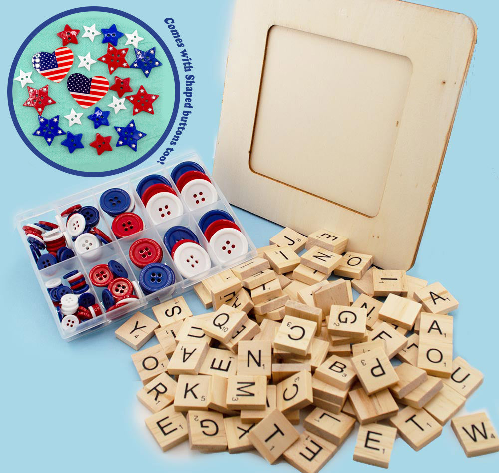Patriotic Button Frame DIY Assortment
