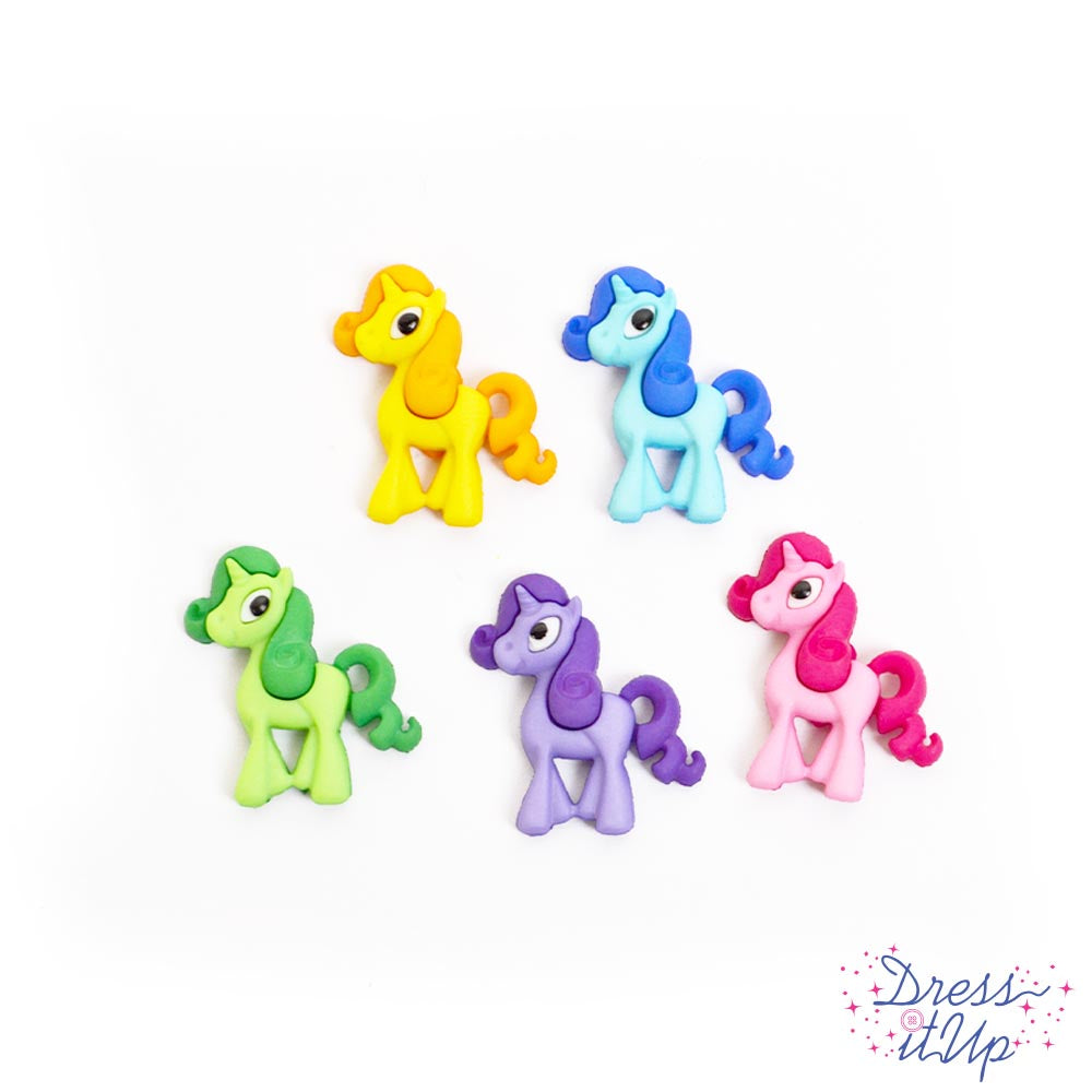 Colorful ponies add a cute touch to animal themed projects and children's crafts