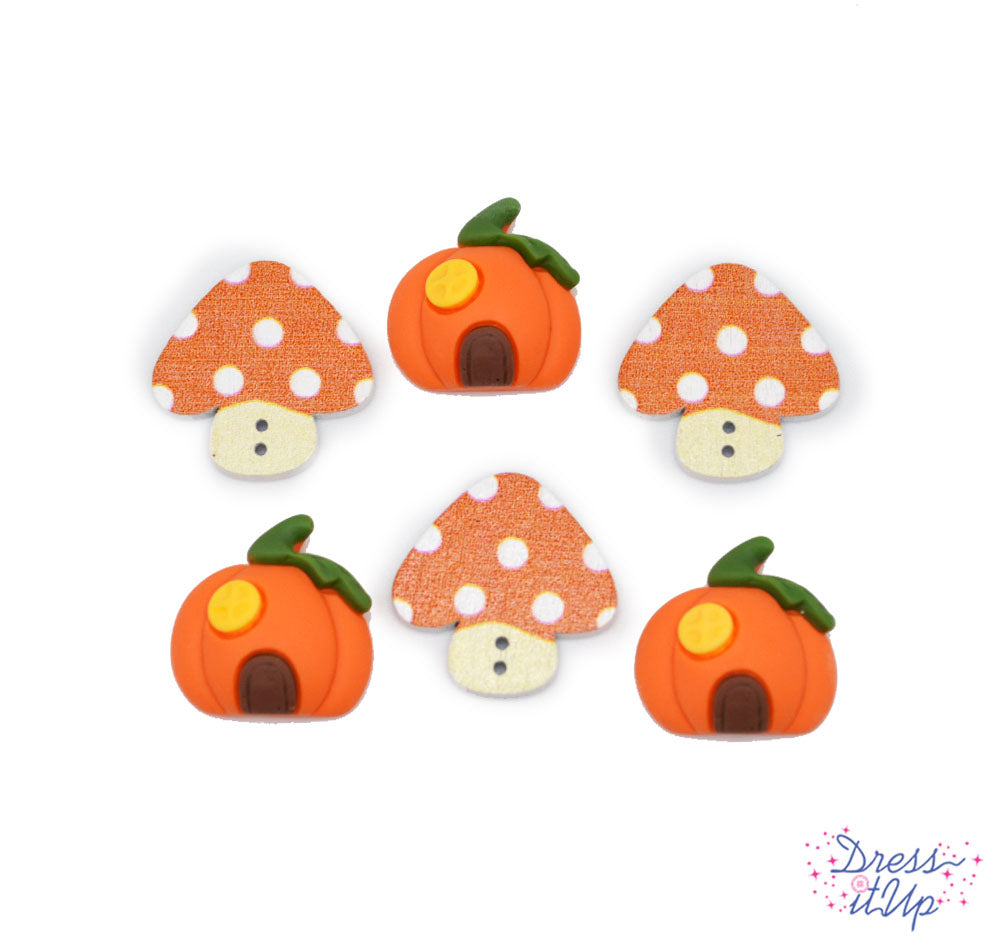 Pumpkin Patch Cuties Halloween Autumn Mushroom Embellishments