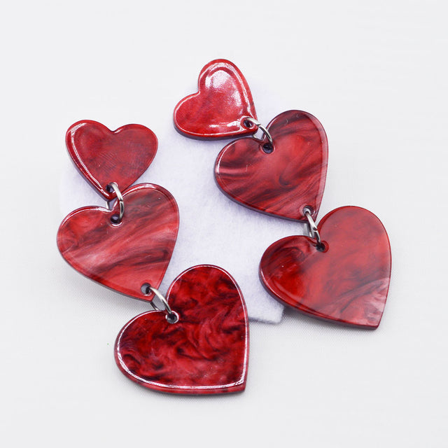 Heart Dangle Acrylic Earrings – Choose Your Style