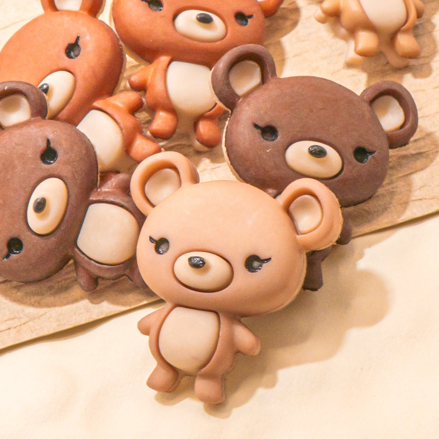 Bear Hugs Multi Color Bear Animal Buttons
