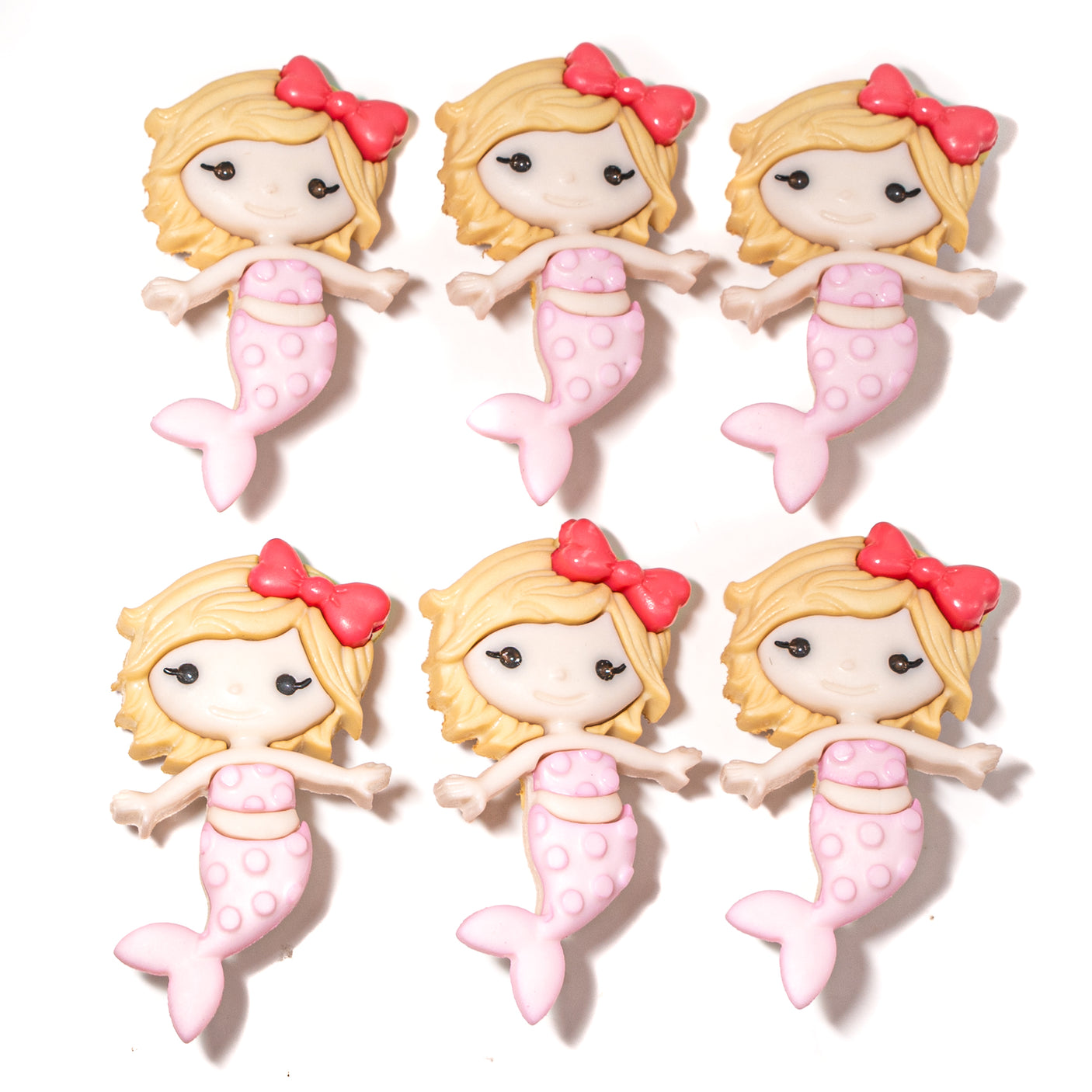 Mermaid Singles- 6 Pieces Beach Baby Buttons
