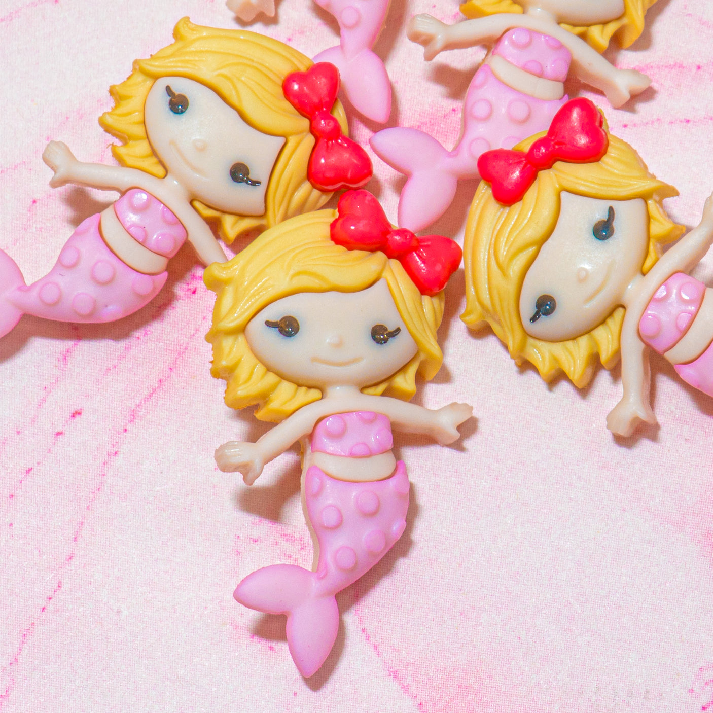 Mermaid Singles- 6 Pieces Beach Baby Buttons