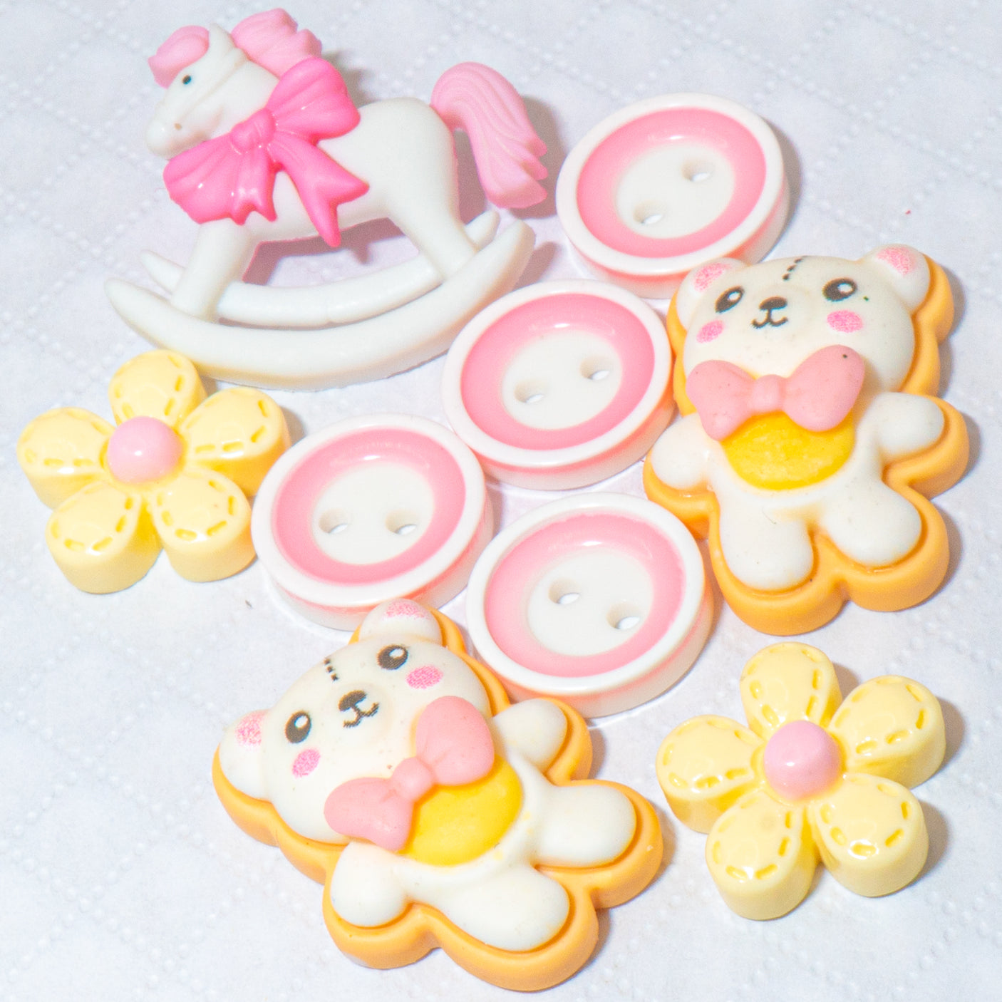 Baby Girl Snuggles Nursery Pink Themed Button Pack