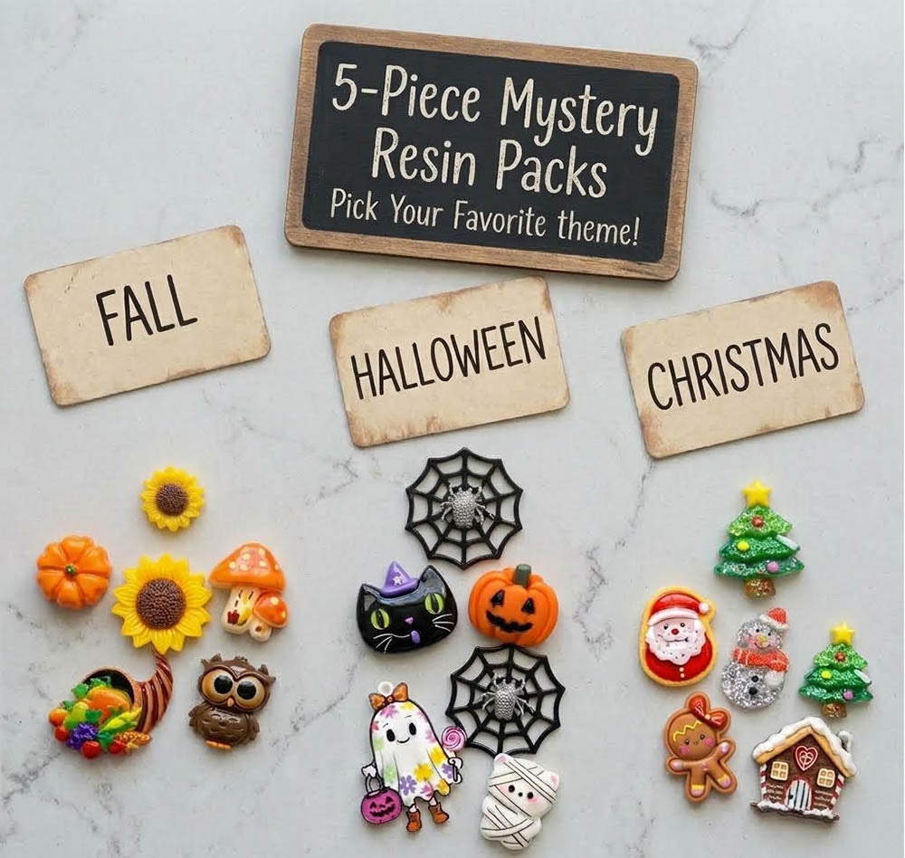 5 Piece Mystery Resin Assortment- Pick your Favorite Theme