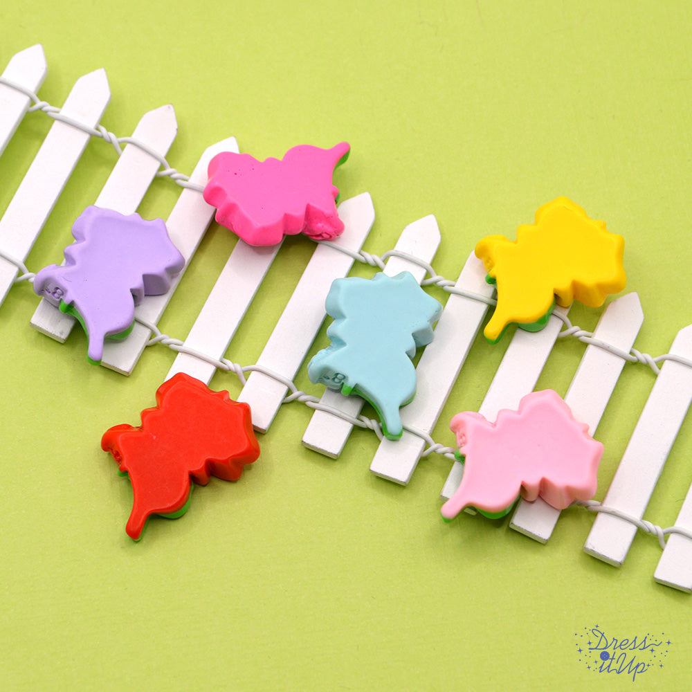 Six multi color roses flat-back embellishments for crafting