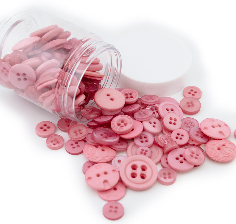 Mini Color Jars in Dusty Rose 70 Piece Button Assortment