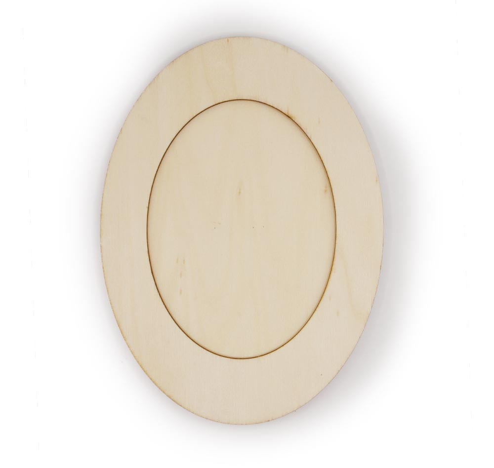 Oval Wooden Tabletop Photo Frame – DIY Arts & Crafts Painting, 1 Frame