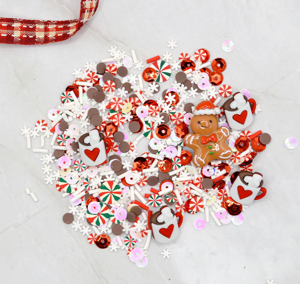 Sequin Shaker Cocoa and Peppermint Embellishment Mix
