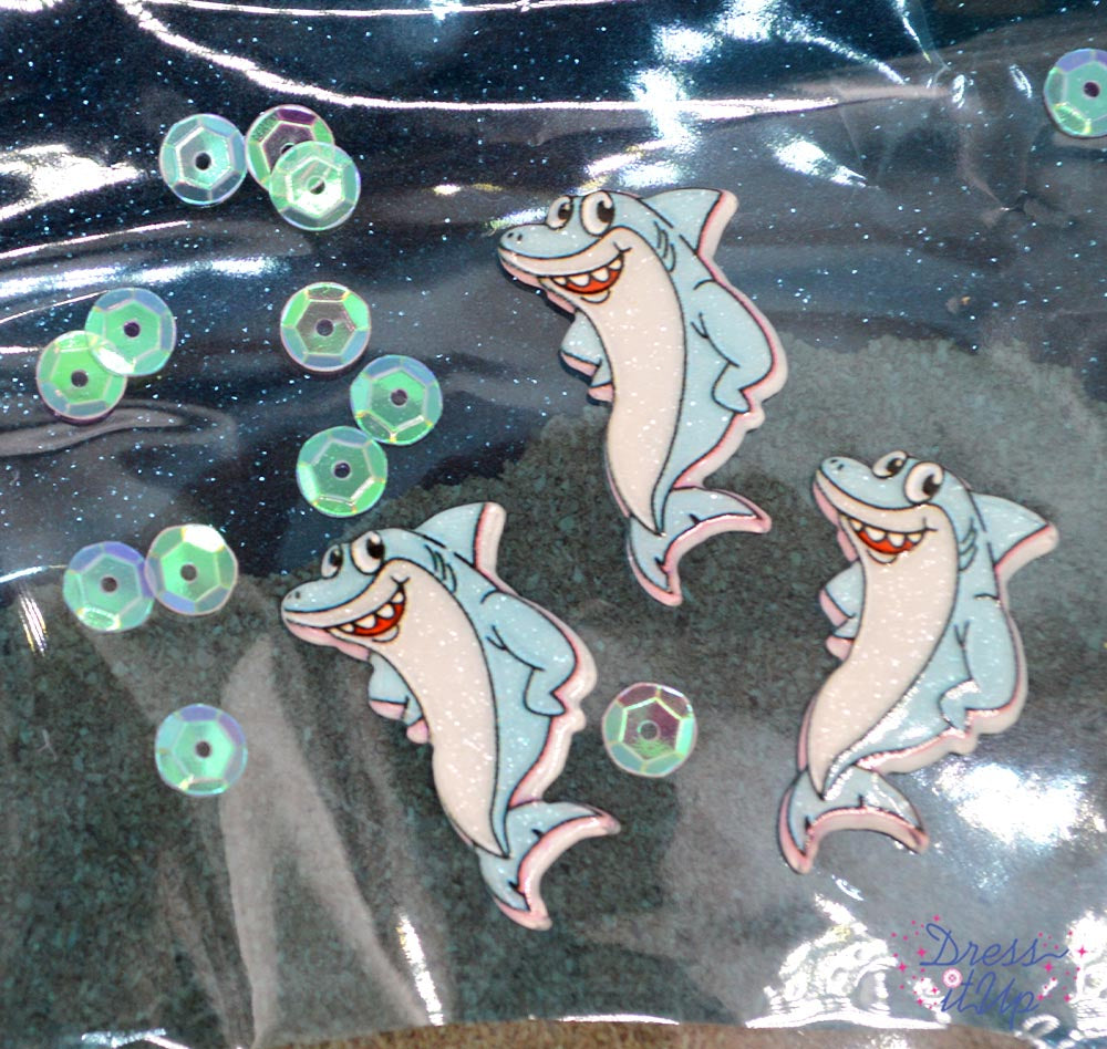 Shark Zone Cartoon Ocean Themed Embellishments