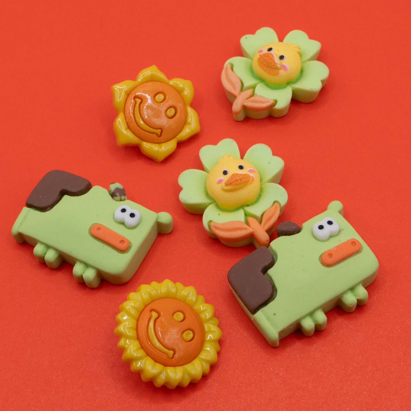 This pack includes geometric cows, duck flowers, and happy suns. Perfect for DIY crafts and gifts.