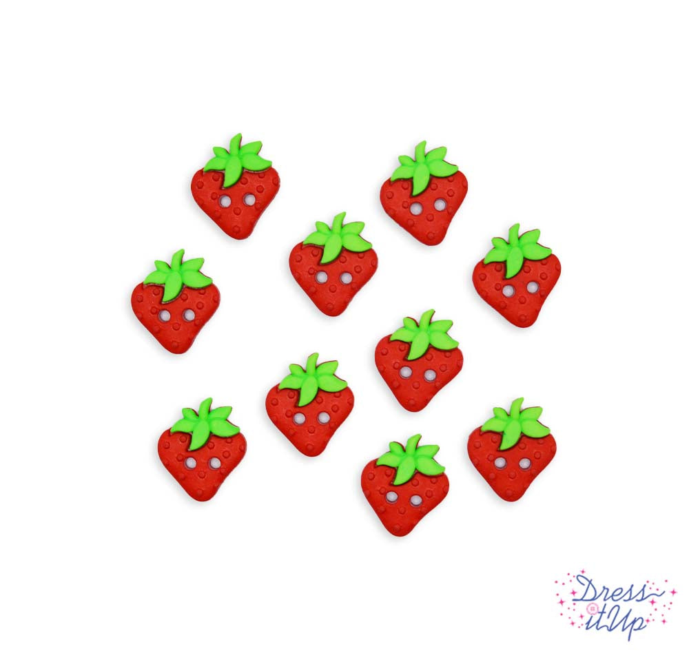 Sew Cute Strawberries Summer Fruit Sew Thru Buttons