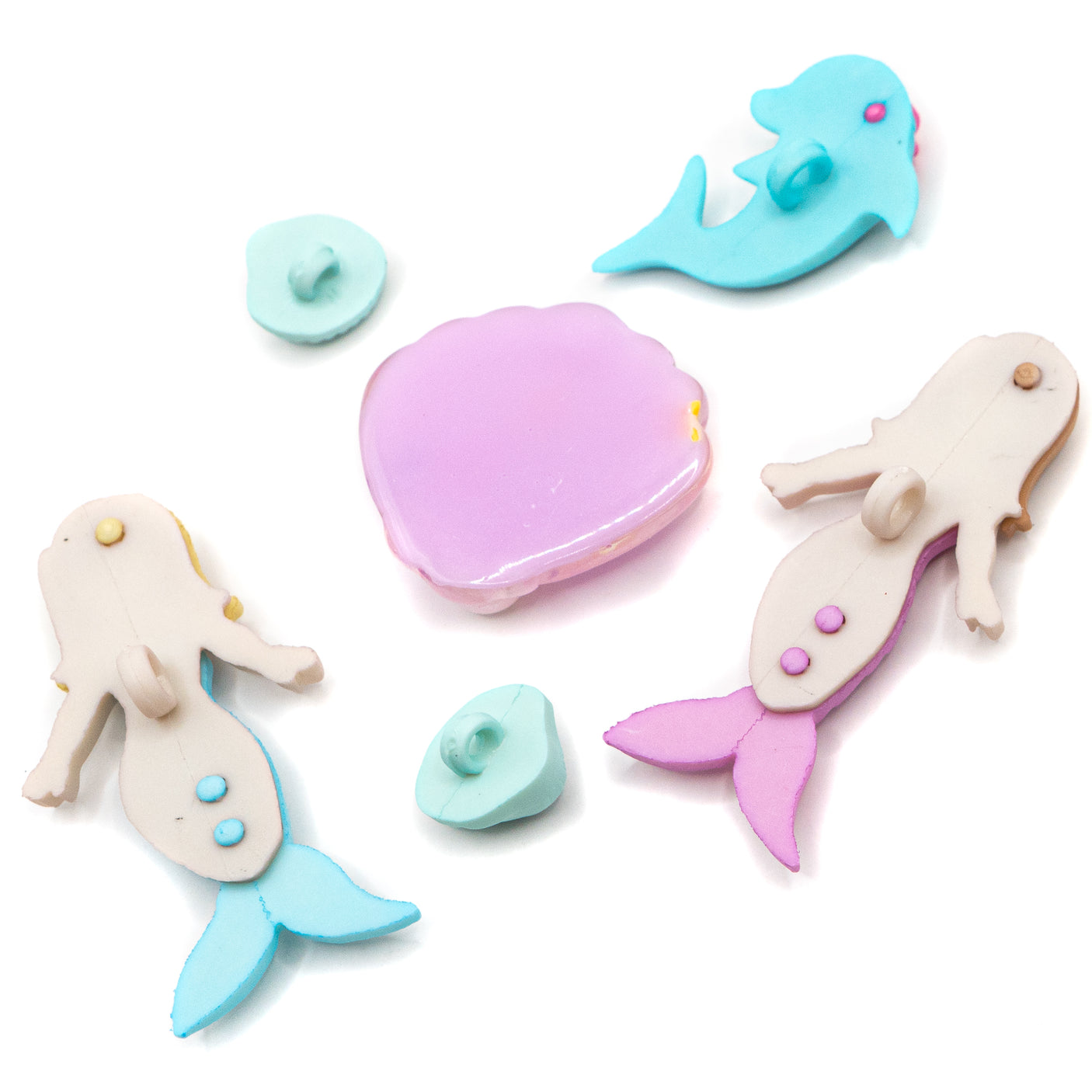 mermaid pink and blue themed craft embellishments