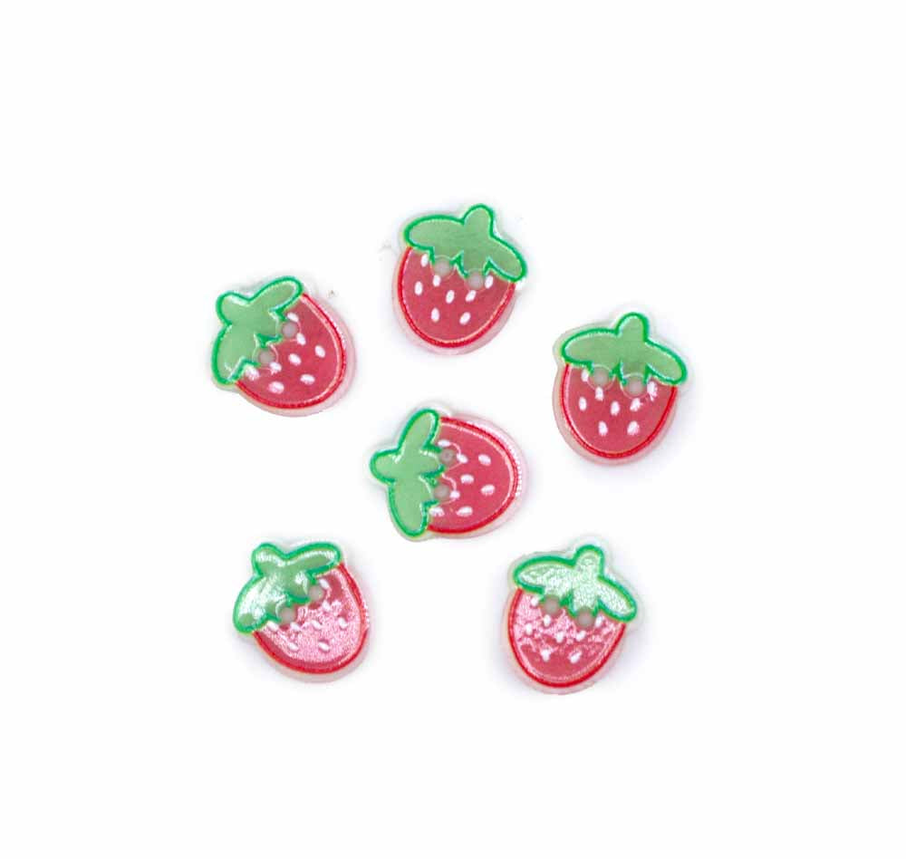 Sweet Strawberry Printed 2-Hole Buttons