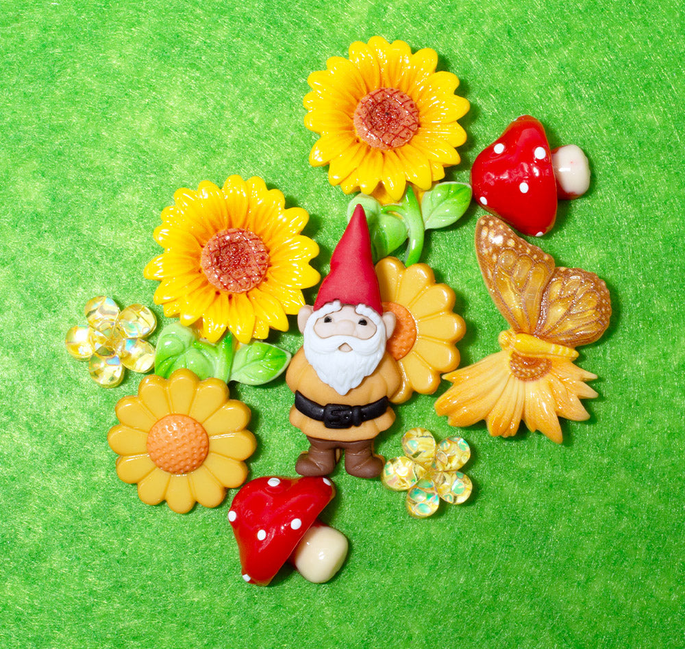 Sunny Meadow Gnome & Mushroom Magic Embellishment Pack