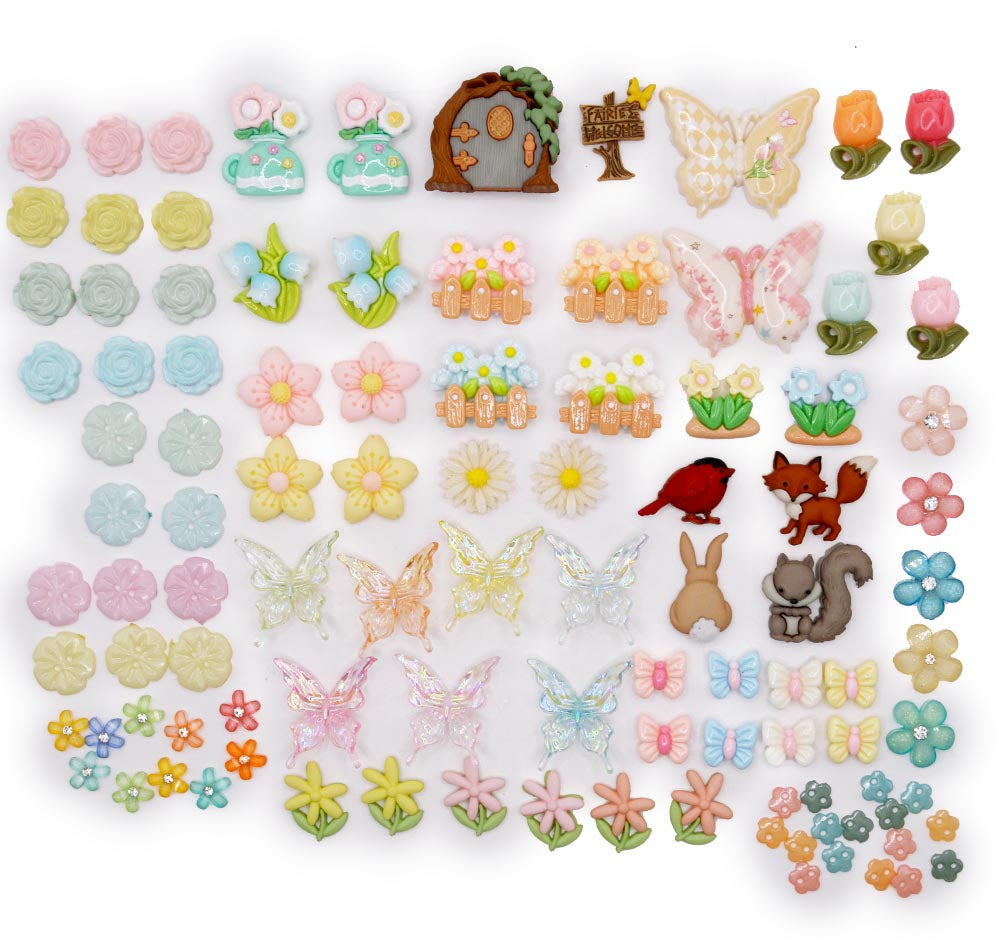 12 high-quality 6x6" double-sided papers from Echo Park Papers and 60+ coordinating Dress It Up buttons in soft, tea party-inspired hues