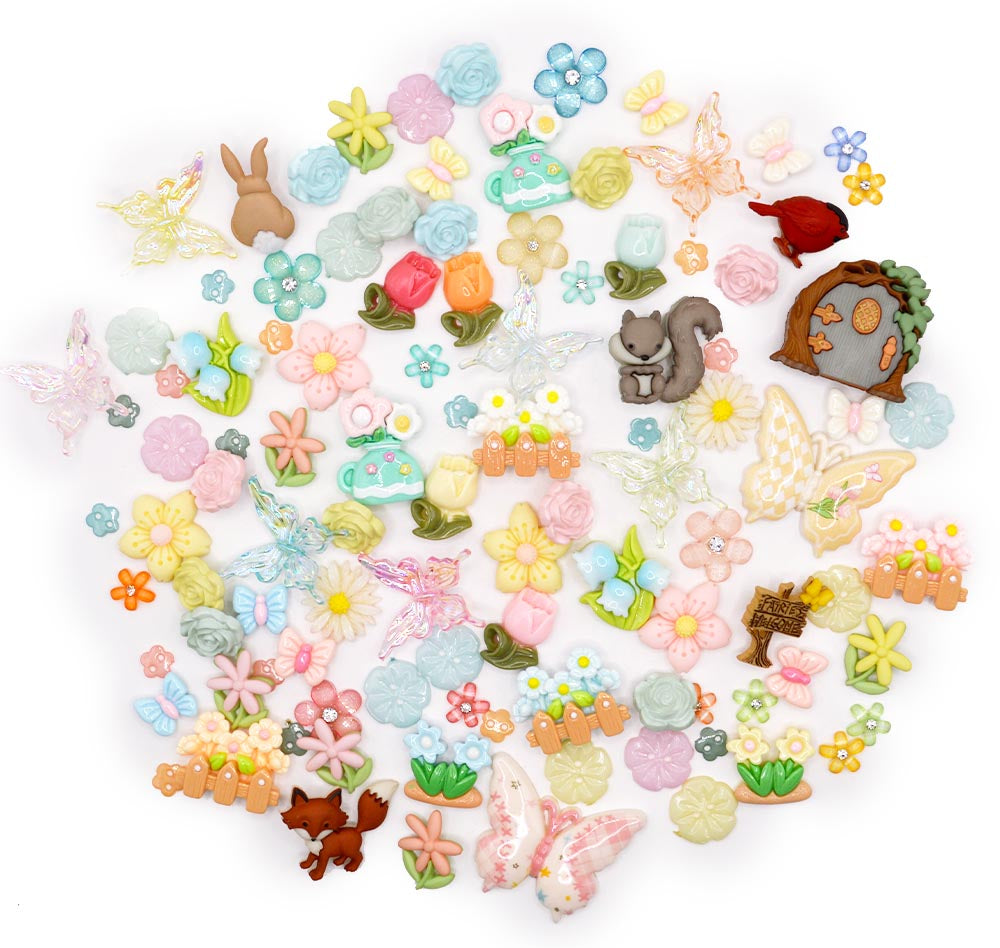12 high-quality 6x6" double-sided papers from Echo Park Papers and 60+ coordinating Dress It Up buttons in soft, tea party-inspired hues