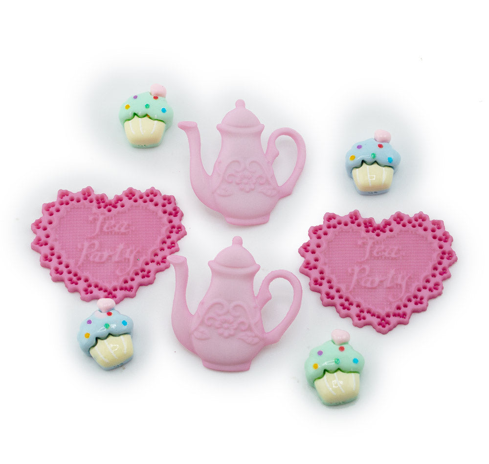 Tea for Two Royal Charm Craft Embellishment Pack
