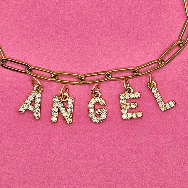 ABC Rhinestone Letter Charms