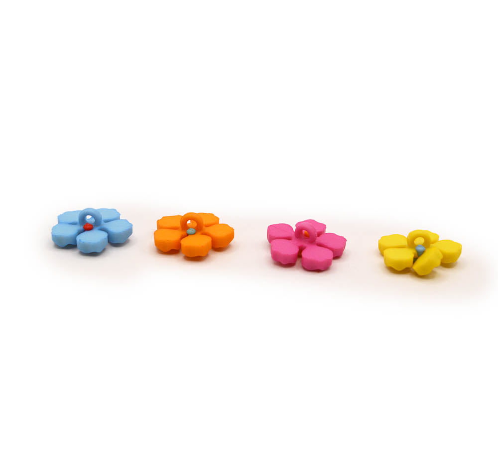 Bright flower craft buttons for DIY craft projects. Button Loops