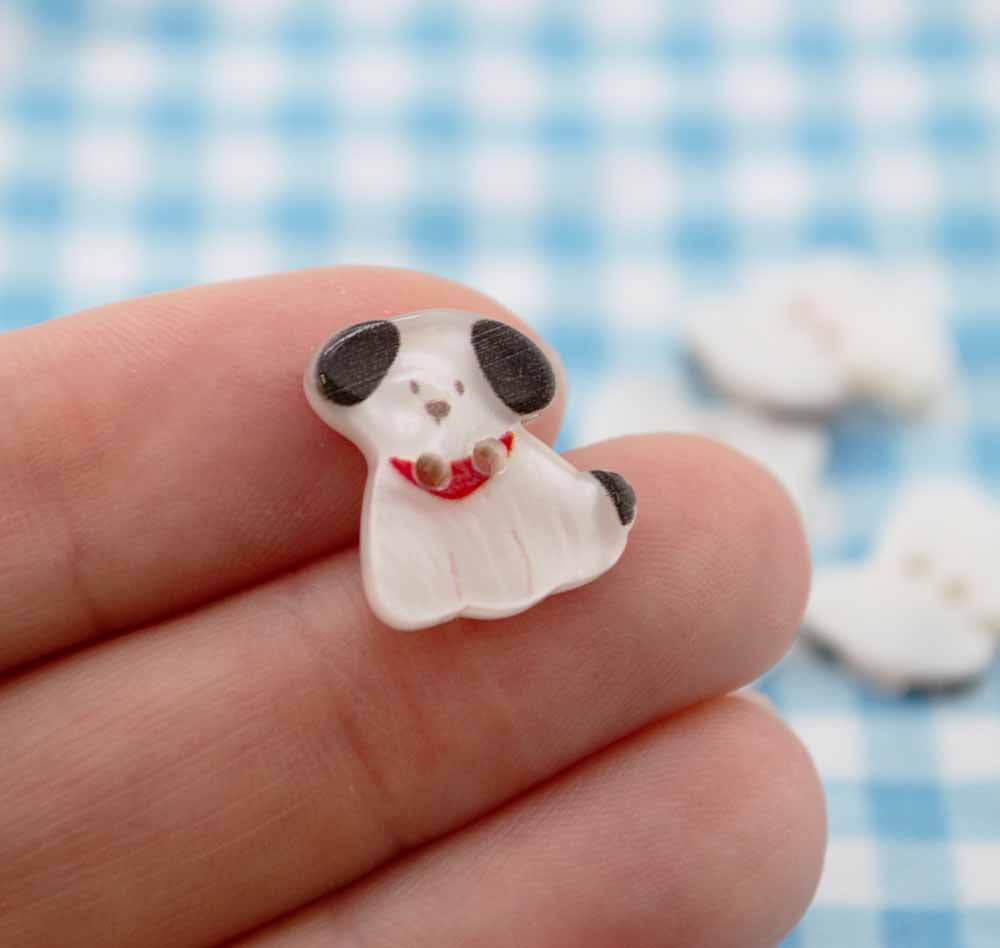 Little White Puppy Printed 2-Hole Buttons