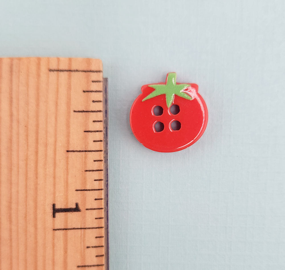 Tomato Printed 4-Hole Buttons