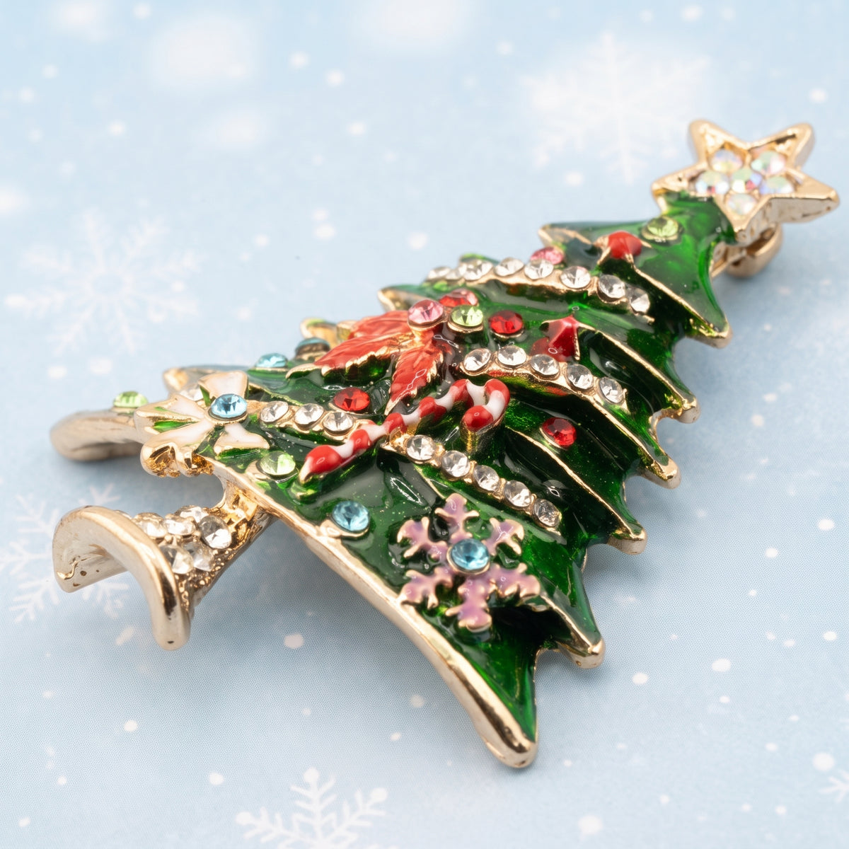 Tinsel & Twinkle Christmas Tree Brooch