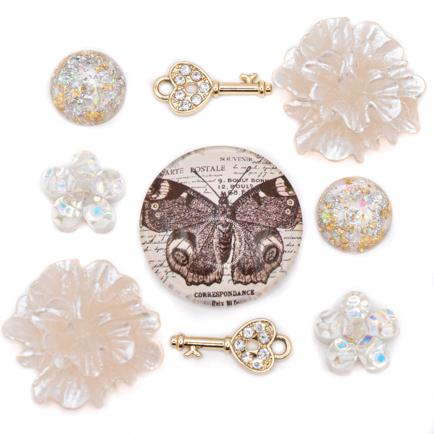 flatback craft embellishments and key charms for paper or wood crafts