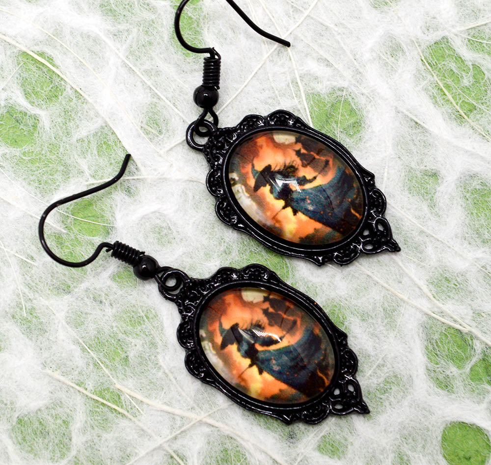 Zinc Alloy Glass Ghost Dangle Earrings
