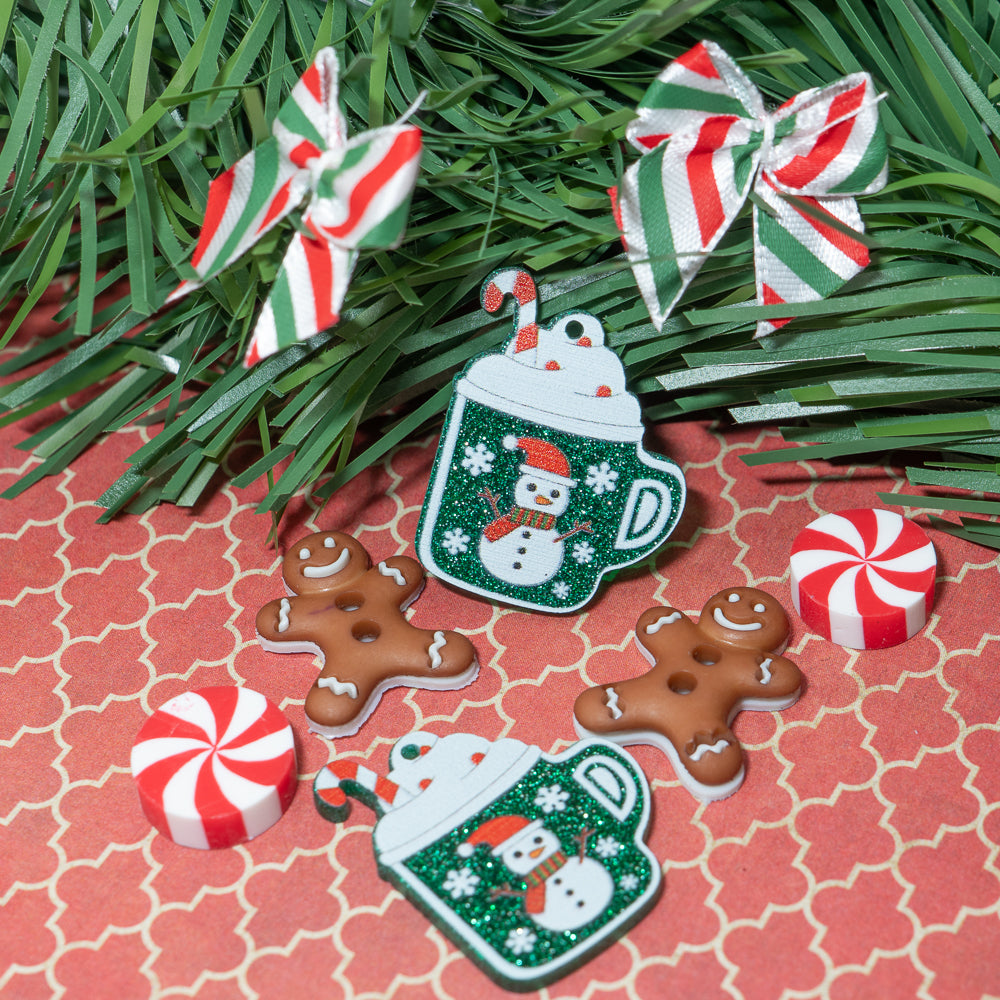 Hot Cocoa and Peppermints Christmas Flat Back Embellishments