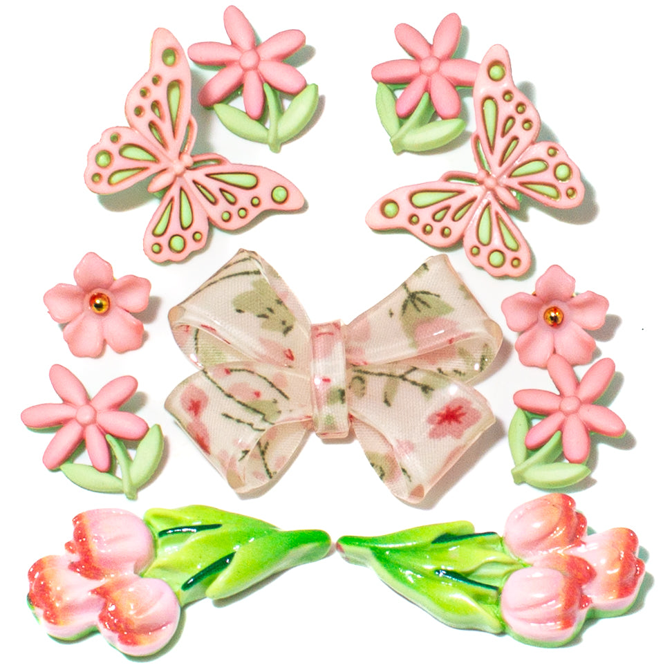 Petal Blush Floral Craft Embellishments