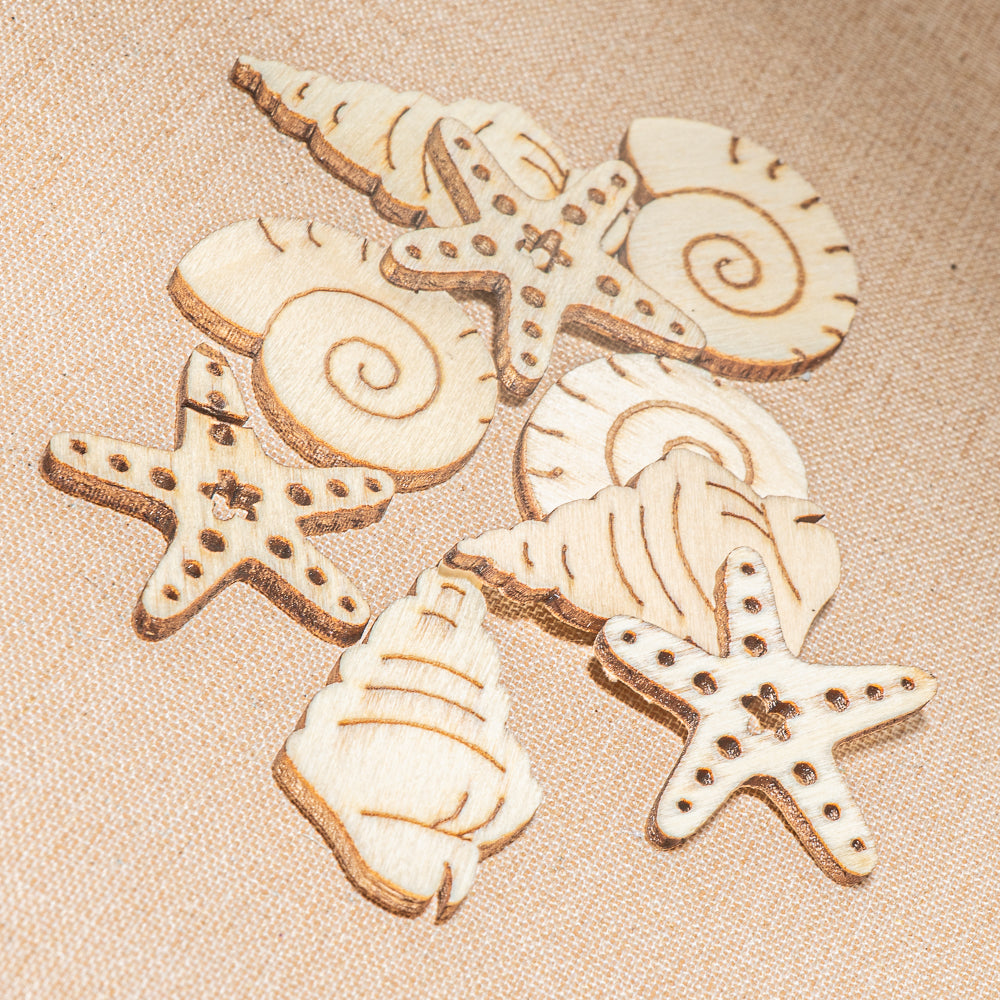 Wood Seashell Embellishments