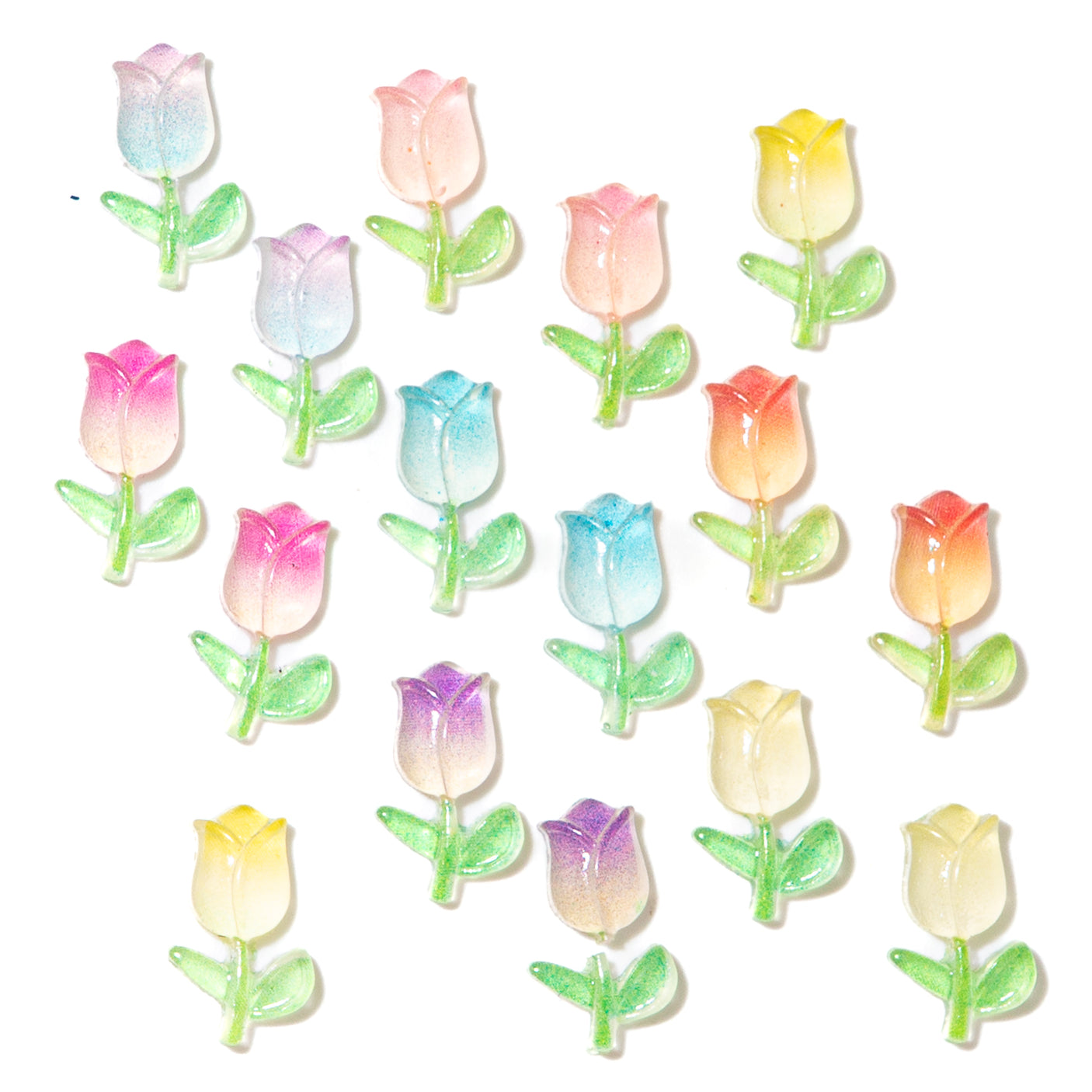 Ombre Tulip Bloom Resin Flat Backs