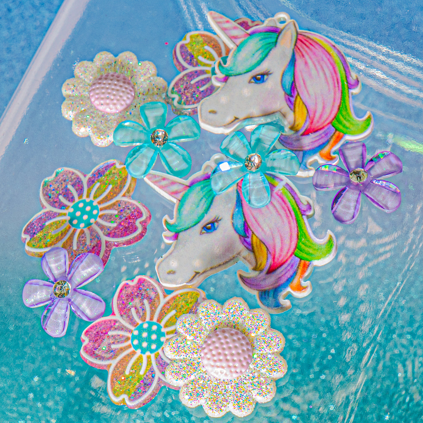 Rainbow Sparkle Unicorn Embellishment Mix