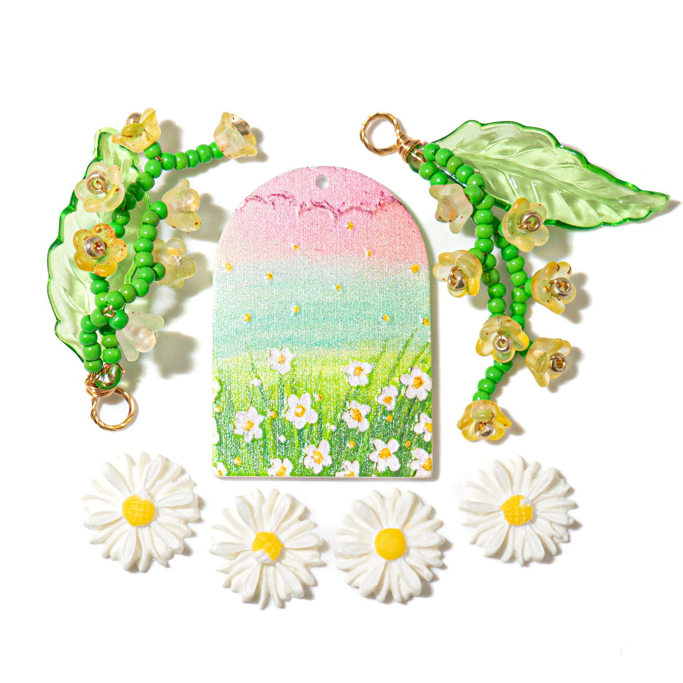 Daisy Meadow Charm Embellishment Set