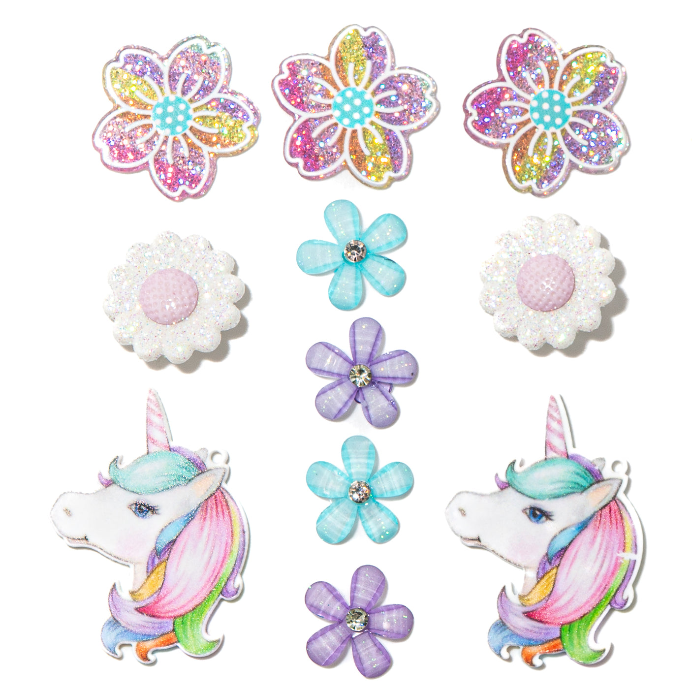 Rainbow Sparkle Unicorn Embellishment Mix