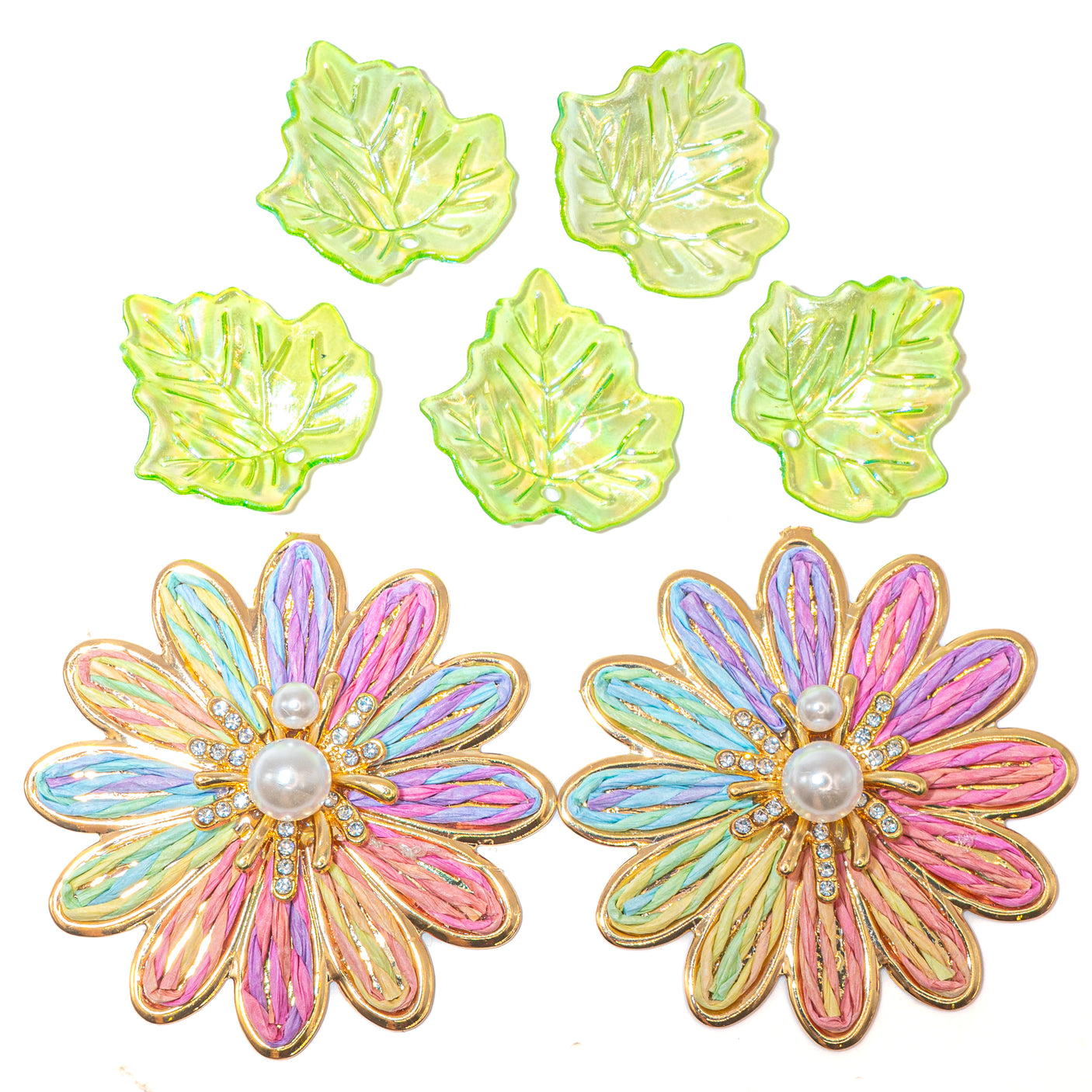 Rainbow Bloom Flat Back Embellishments